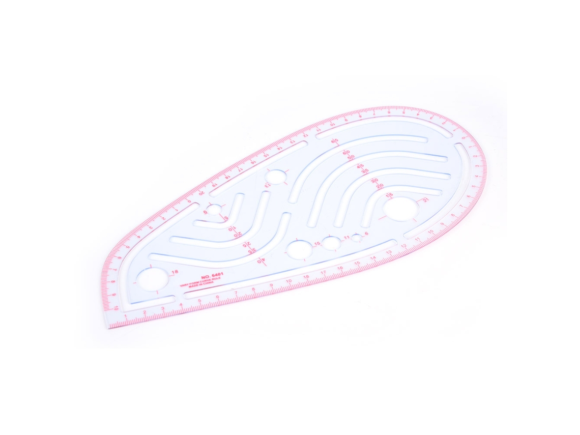 Regla De Pvc Transparente Con Forma De Manga De Melocotón Y Medición Circular De 0-65 Mm Para Costura.