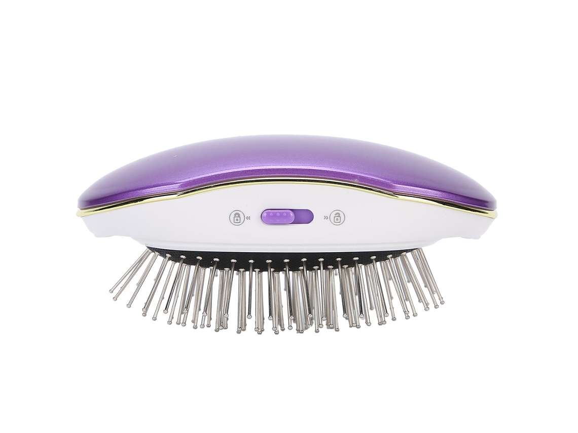 Peine Eléctrico De Masaje Vibracional Con Iones Negativos Antiestático Para Cuero Cabelludo Peine De Belleza (morado)