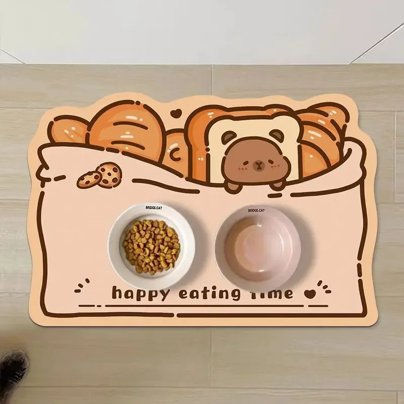 (estilo 6 40x60cm) Tapete Para Alimentación De Mascotas Antideslizante Y Absorbente, Lavable, Resistente A Las Manchas Y A Las Salpicaduras.
