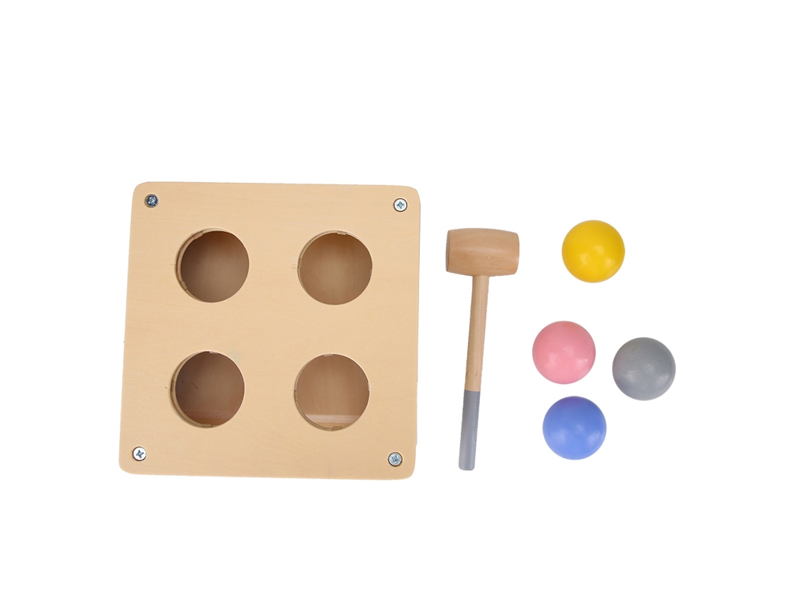 Juguete De Mesa De Golpeo Con Martillo Y Pelotas De Madera Para Educación Temprana Infantil