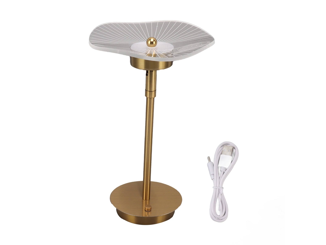 Rebe-lámpara De Mesa Táctil Regulable Sin Escalas Con 3 Modos De Color Recargable Usb Luz Nocturna Color Cobre