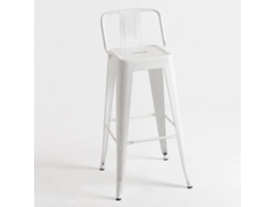 DUDECOR Taburete Leeds Con Respaldo Blanco