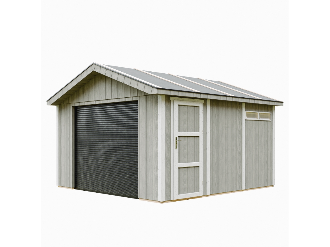 Garaje de primera calidad 13 m² An. 378 x An. 412 cm Timbela M990b Tundra Gray