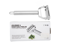 Pelador De Juliana 2 En 1 De Acero Inoxidable Para Verduras Y Frutas: Raspador Y Cortador.