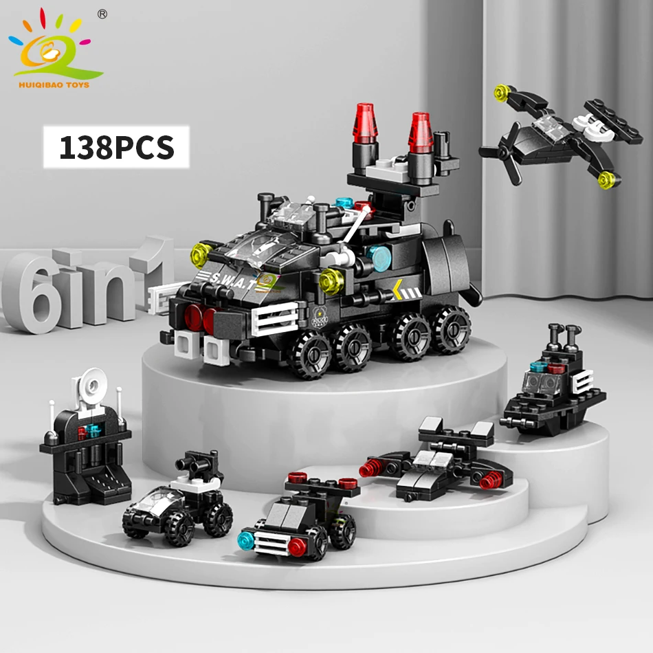 Conjunto De Bloques De Montar 6 En 1 Para Construcción De Ciudades, Ideal Para Niños.