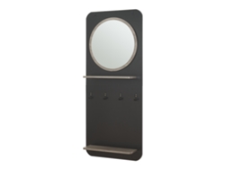 Perchero panel Helsinge con 4 ganchos 140x60x16 cm - Negro mate [EN.CASA]