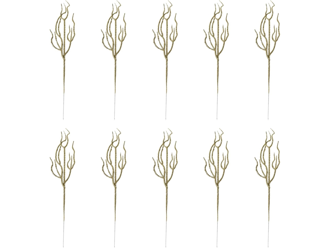 Juego De 10 Tallos De Flores Artificiales Irrompibles Para Decoración Navideña.