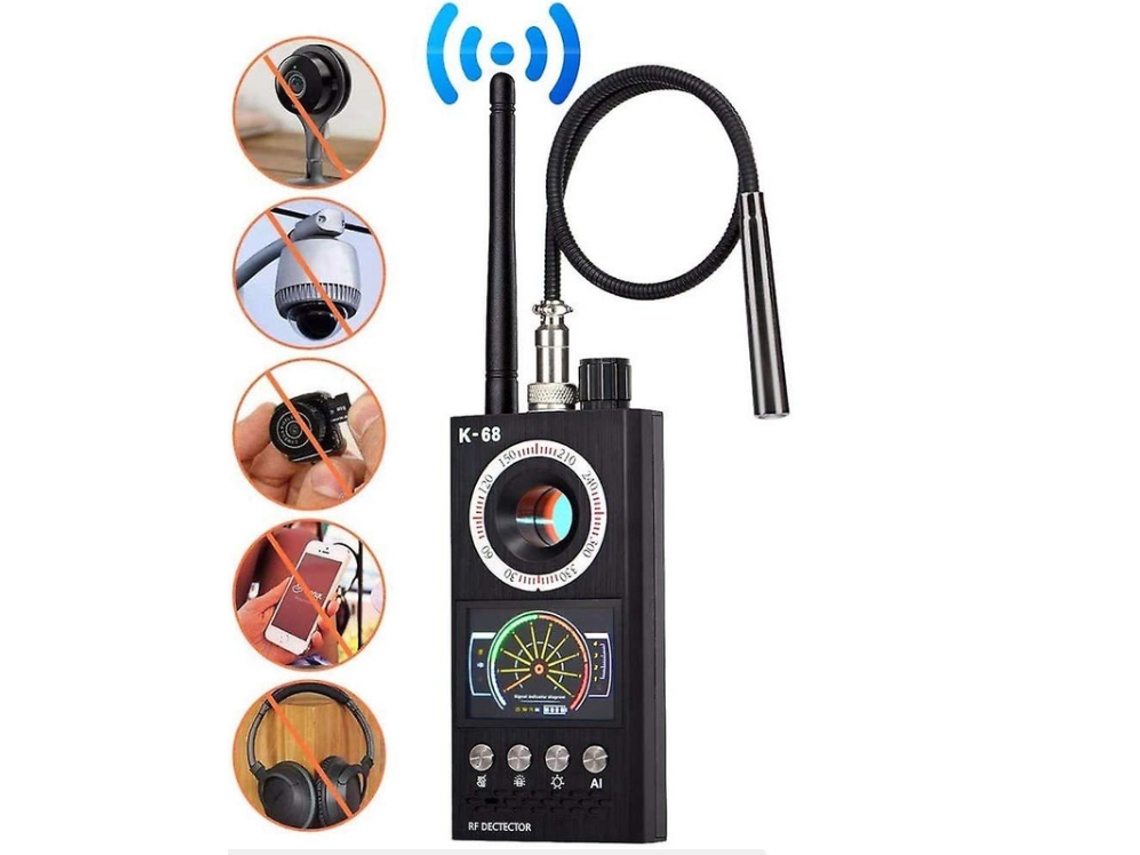 Detector antiespía con escáner de señal RF inalámbrico para protección privada Yizhood (negro)