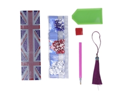 Marcapáginas Con Flecos, Pintura De Diamantes De Imitación Con Diseño De Bandera, Resistente Al Agua Y Hecho A Mano.