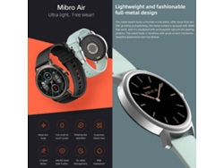 Reloj Inteligente Mibro Air Xpaw001 Con Monitor De Actividad Física, 12 Modos Deportivos, Monitor De Frecuencia Cardíaca Y Certificación Ip68.
