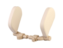 Rebe-almohada Cabezal Coche Memory Foam Ajustable Niños Pasajeros Viajes Largos Beige