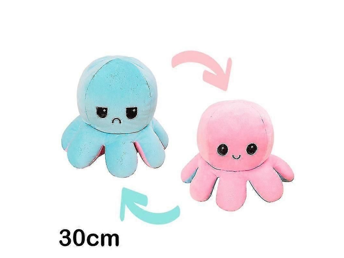 Peluche Reversible De Pulpo De 30/40 Cm Con Doble Estampado Y Diferentes Expresiones.