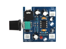 Módulo de áudio TDA2822 com canal Duplo e volume ajustável, alimentado por 5-12V DC.