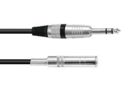 Extensión Jack OMNITRONIC 6.3 stereo 6m bk