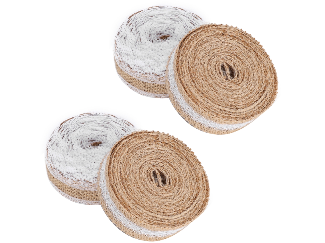 4 Rollos De Cinta De Yute Natural De 5 M (5 M) Para Decoración De Bodas Y Fiestas.