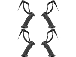 Empuñadura Recta Negra Para Bastones De Trekking, 20 Cm, Juego De 4, Plástico Cómodo.