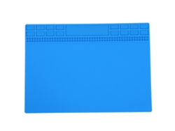 Tapete magnético de silicone resistente ao calor para reparos, soldagem e ferramentas para celulares e computadores, 350x250x4mm, azul escuro.