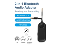 Receptor y transmisor de audio Bluetooth 5.3 con entrada auxiliar de 3,5 mm y micrófono Rosewell