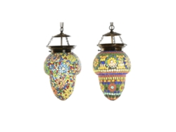 Lampara Techo Cristal Metal Mosaico 20x20x28cm