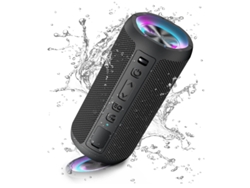 Altavoz Bluetooth, altavoces Bluetooth inalámbricos portátiles con luz LED, volumen más alto y graves mejorados, negro Yizhood