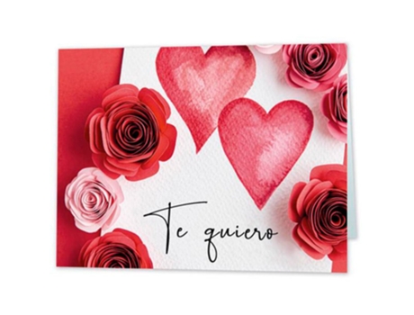 Cartão Eu Te Amo Rosas de Papel 9X6 Cm Rosagenerico