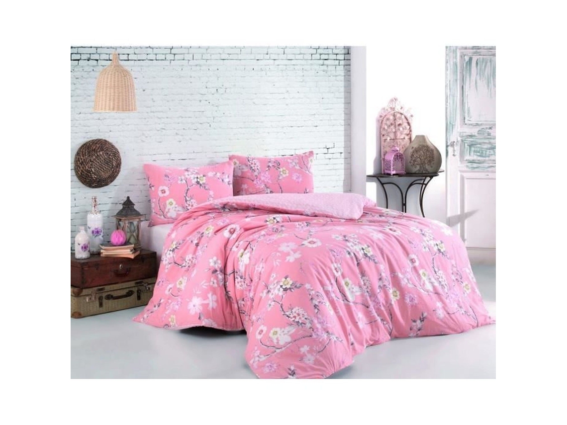 Juego De Cama - Funda Nórdica 220 X 240 + 2 Fundas De Almohada 60 X 60, Algodón Reforzado - Rosa