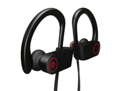 Auriculares inalámbricos Bluetooth 5.0 resistentes al agua con banda magnética para el cuello y control de volumen Mdug (negro)