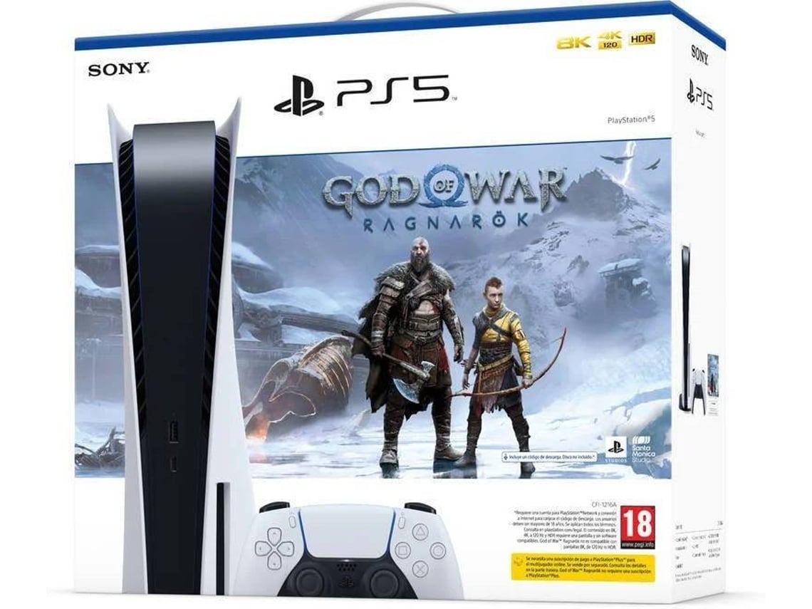 Consola PS5 (825GB) + Juego PS5 God Of War Ragnarok (Formato Digital)