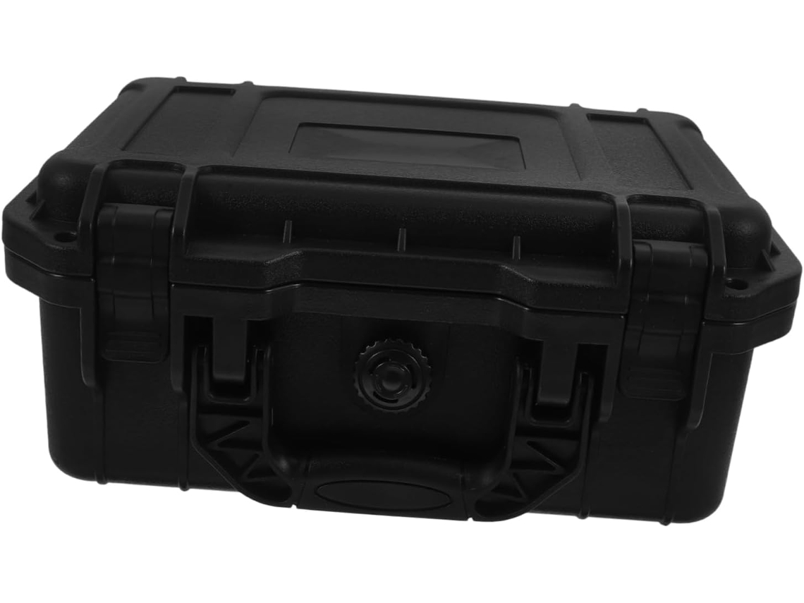 Caja de herramientas pequeña de plástico Slowmoose, para manualidades, para transportar, negra.