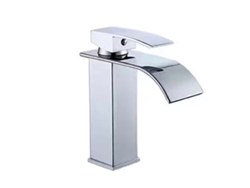 Grifo De Lavabo Estilo Cascada (plateado) | Válvula De Cerámica | Diseño Elegante