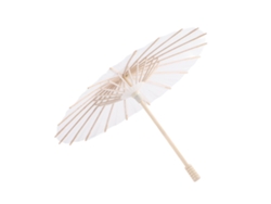 Paraguas Decorativo De Papel Blanco De 30 Cm - Decoración Escolar Y Accesorio Para Fotos