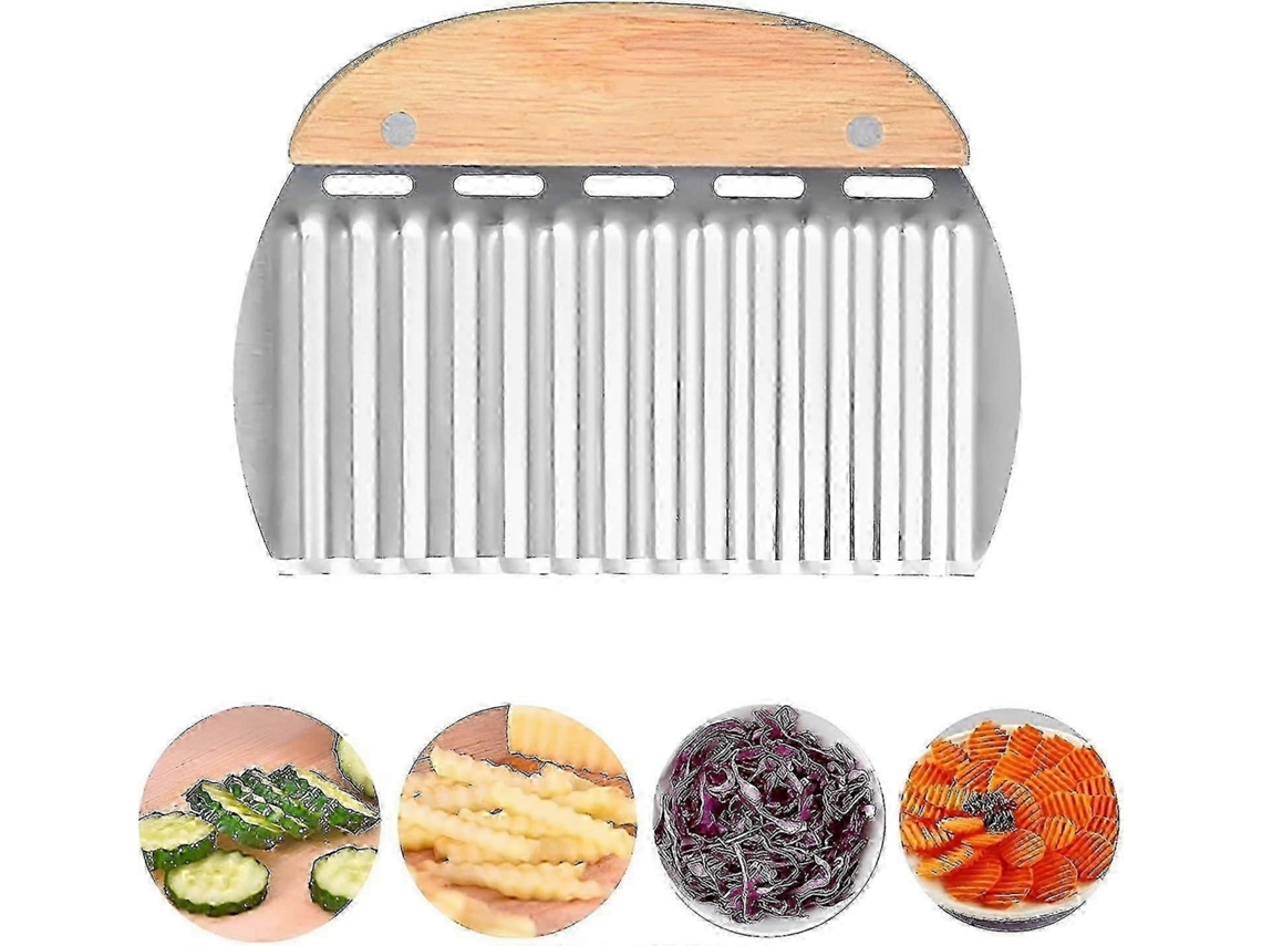 Cortador de papas fritas profesional Rosewell de acero inoxidable, 2 cuchillas