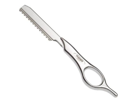 Navaja de afeitar Feather Styling Pluma corta plateada