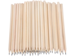 Paquete De 50 Lápices De Madera Natural, 17,6 Cm, Cuerpo Redondo.
