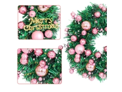 Guirnalda De Navidad Para Puerta Delantera 15.8 Pulgadas Decoración Artificial Con Bolas Xmas Para Fiesta Hogar