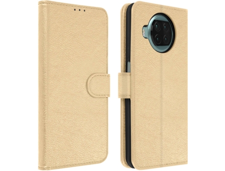 Funda Xiaomi Mi 10T Lite AVIZAR Libro Billetera Dorado