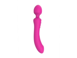 Vibrador potente con dos motores y estimulador clitoriano. MDUG (rojo)