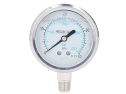 Manómetro De Vacío Con Panel Transparente, 1/4 Npt, Acero Inoxidable, 0~40 Mpa, Uso Industrial Y Doméstico.