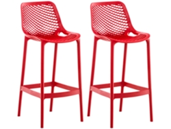 Conjunto de 2 taburetes de bar de exterior Air rojo CLP