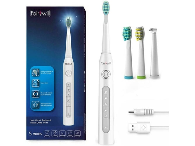 Cepillo de Dientes Eléctrico FAIRYWILL FW-ET507White-1 Blanco