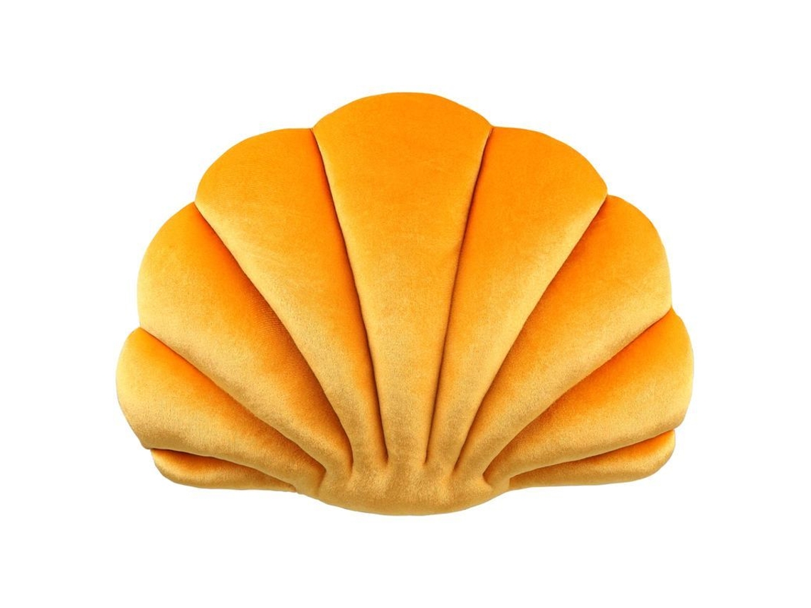 Travesseiro Decorativo de Concha de Mar Temática Oceânica Amarelo Almofada Macia para Lar Escritório
