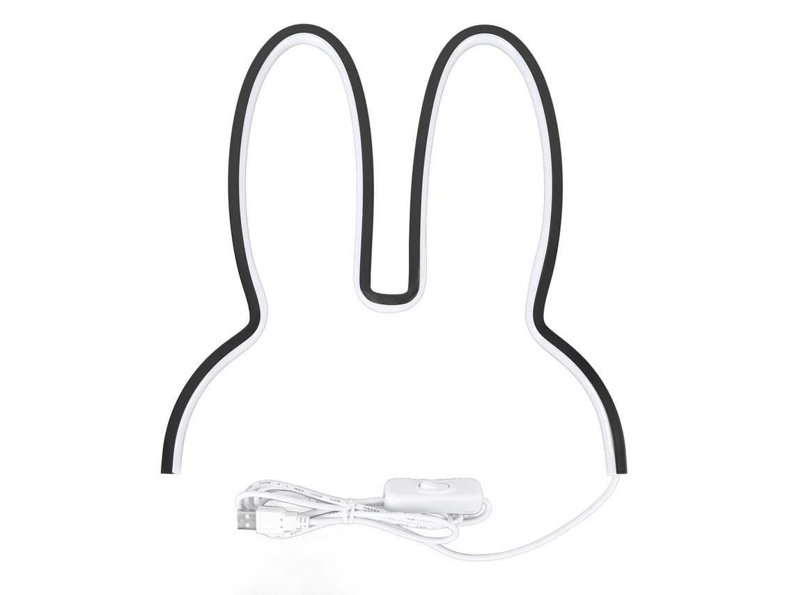 Rebe-señal Neon Conejo Luz Cálida Decoración Pared Usb Operado Led Para Familiar Bar Fiesta