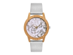 Reloj Analógico De Cuarzo Con Correa De Malla Para Mujer Y Hombre Simple Casual Empresarial (plata)