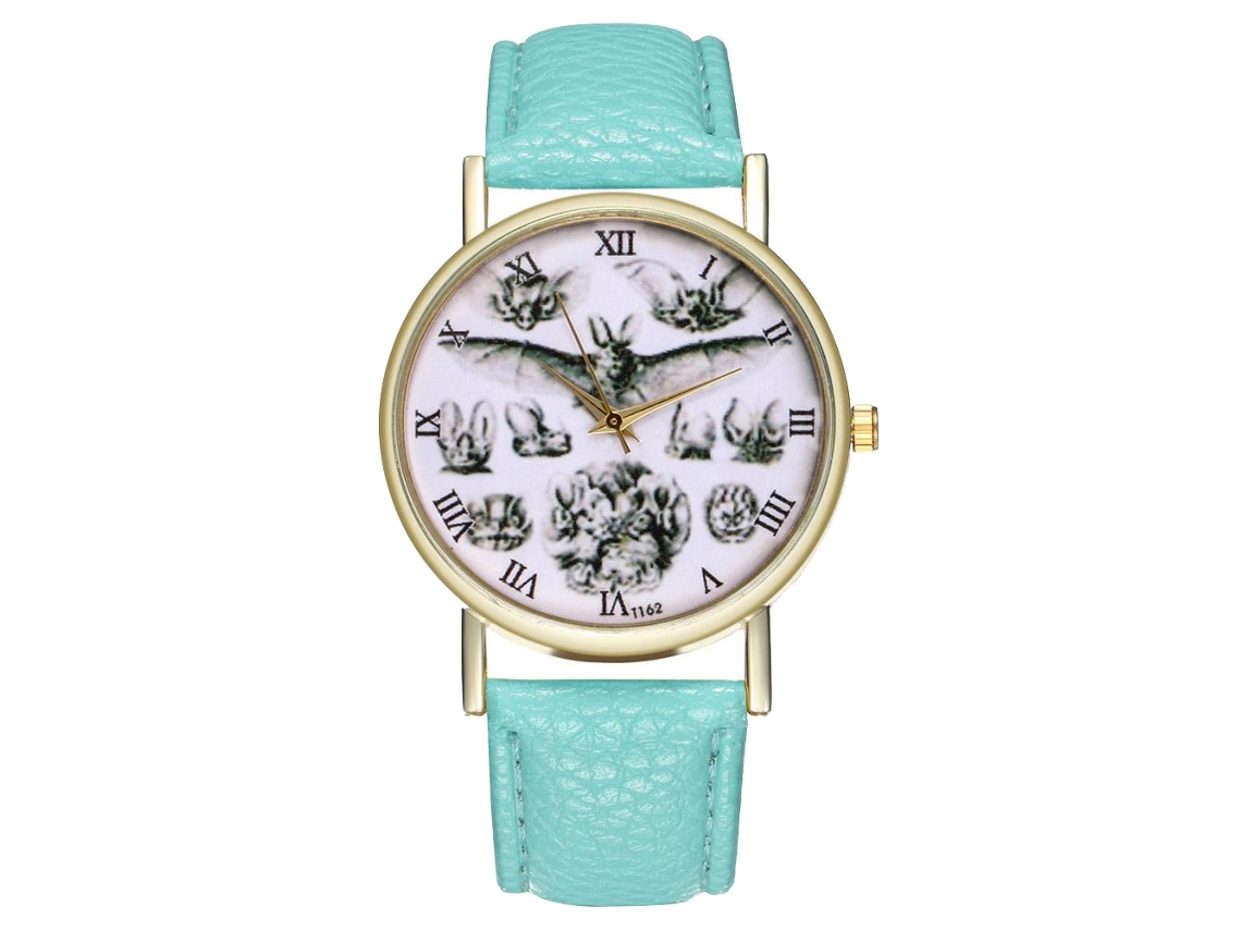 Reloj De Pulsera Unisex De Moda Con Correa De Piel Sintética Y Movimiento De Cuarzo (menta)