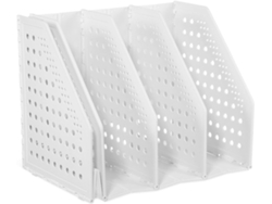 Organizador De Escritorio Plegable De Plástico Blanco, Archivador Retráctil Multifuncional