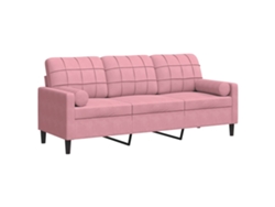 Maison Exclusive - Sofá De 3 Plazas Con Cojines Terciopelo Rosa 180 Cm