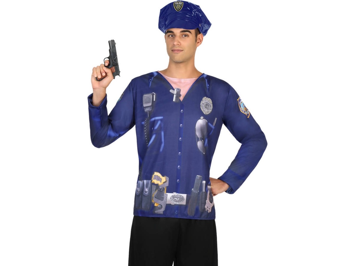 Disfraz de Hombre DISFRAZZES Camiseta Policía (Talla: M/L)