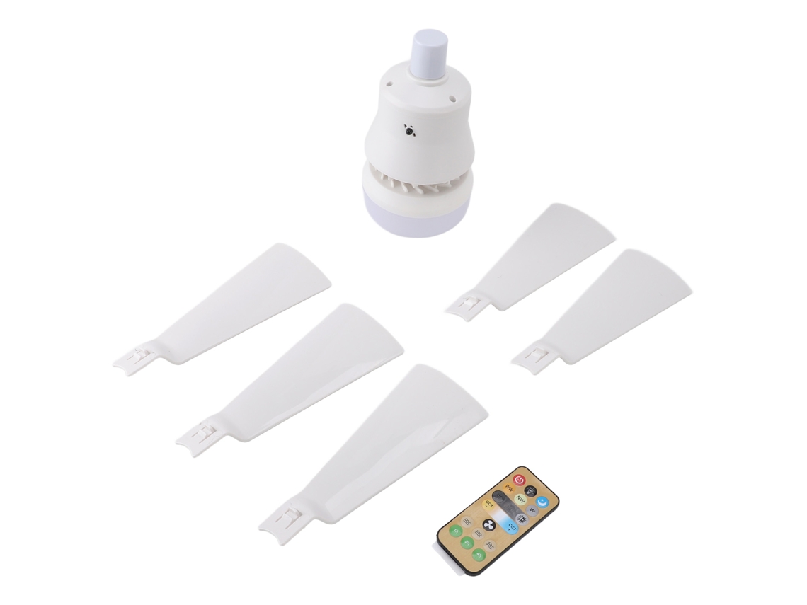 Rebe-ventilador De Techo Con Luz Regulable 3 Temperaturas 3 Velocidades Timer 1h/2h/4h Control Remoto E26 85-265v Blanco Para Dormitorio Cocina