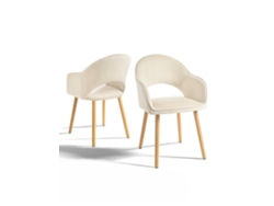 Sillas De Comedor Goeurvant 1316(pack De 2, Marfil, Terciopelo)