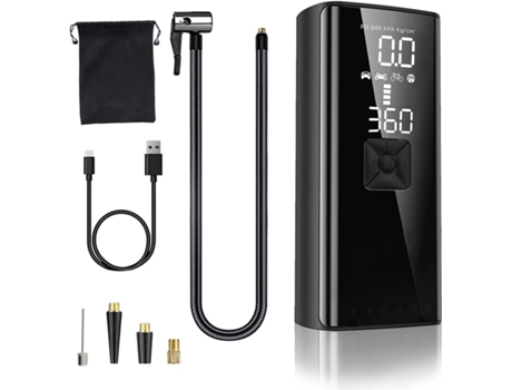 Compresor de aire portátil para inflar neumáticos, inflador de neumáticos portátil de 150 PSI con batería de 8000 mAh, bomba de aire eléctrica de C...